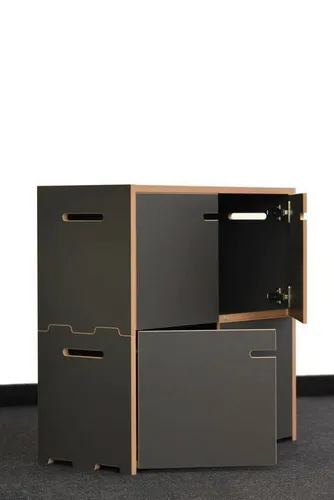 Tojo Mehrzweckregal Hochstapler – Flexibles Grundmodul in Grau - Regale, vielseitig kombinierbare Module, die durch ihr minimalistisches Design und nachhaltige Materialien bestechen. Ideal für jeden Raum mit eleganter, pflegeleichter Oberfläche.