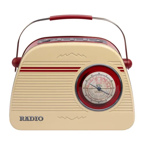 Blechdose in Retro-Stil Radio Klassiker Farbe Beige 26,5 x 18,5 cm, inkl. Rezept