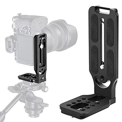 CAMOLO Quick Release L-Halterung Arca Swiss,DSLR Kamerahalterung L-Bracket Vertikale mit Schnellwechselplatte, 1/4 Zoll Schraube Arca Swiss für Manfrotto DJI Zhiyun Canon Nikon Sony Spiegellose Kamera