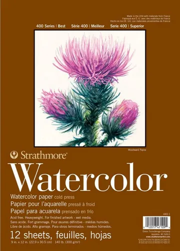 Produktbild Strathmore Artist Papers™ Aquarellpapier 400 Series Watercolor, Spiralblock, 22,9 x 30,5 cm, 300 g/m², 12 Blatt