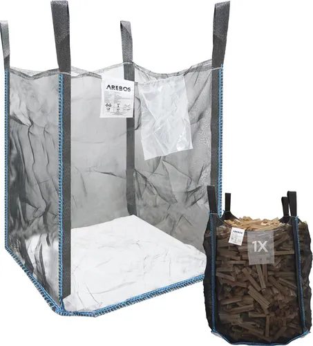 Arebos Premium Kaminholzkorb - 1000 kg Tragfähigkeit - Kaminholzkörbe: Stabiler und langlebiger Holzsack mit 1000 kg Tragfähigkeit, UV-beständig und ideal für den sicheren Transport von Holz und schweren Materialien.