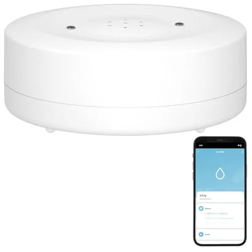 Luminea Home Control Wassermelder Sensor: WLAN-Wassermelder mit lautem Alarm und weltweiter App-Benachrichtigung (Wassermelder für Drainageschacht, Wassersensor Keller, Waschmaschine)