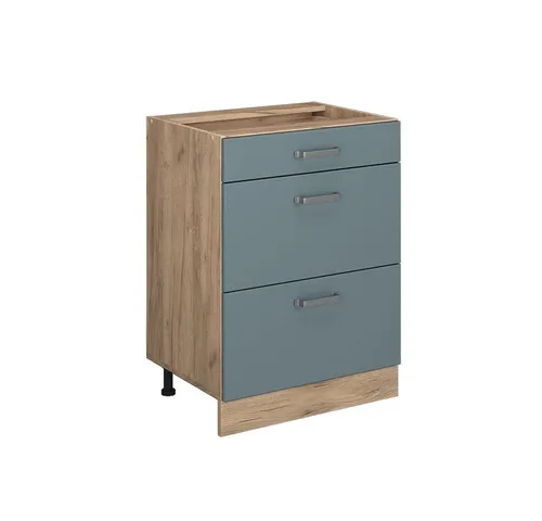 Vicco Unterschrank R-Line, Blau-Grau/Eiche, 60 cm in blau von Vicco