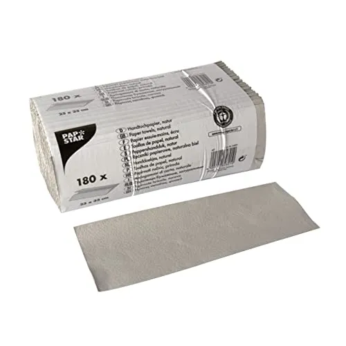 Papstar, 180 Blatt Handtuchpapier 31 cm x 25 cm natur C-Falz, 1-lagig, #84821