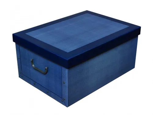 XL Dekokarton Karton Geschenkbox Box Aufbewahrungsbox Wäschebox Schachtel Blau
