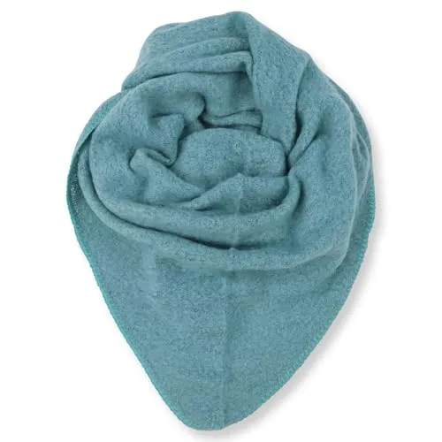 malito - Damen Modeschal - weicher Dreiecksschal Unifarben & Leo Print - langer flauschiger XXL Winterschal S601 - (Jade)