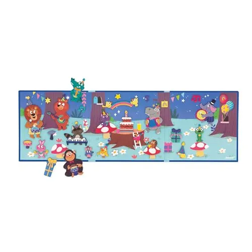 Janod - Magnéti'Stories Fest der Tiere - Magnetisches Lernspiel 30 Magnete - Kinderspielzeug aus FSC-Pappe - Fördert Vorstellungskraft und Feinmotorik - Ab 3 Jahre, J05455