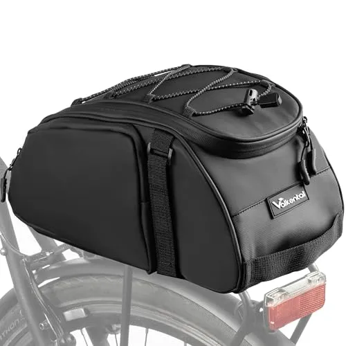 Valkental 3in1 Fahrradtasche für Gepäckträger mit Rucksackfunktion - 14L Volumen, wasserfest und reflektierend - Praktische 3in1 Fahrradtasche mit 14L Volumen, die sich einfach in einen Rucksack verwandelt. Ideal für den Alltag, mit robustem Halt und reflektierenden Elementen für mehr Sicherheit.