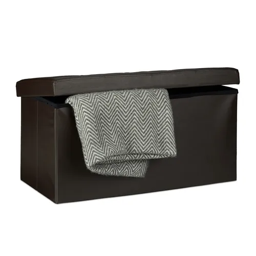 Faltbare Sitzbank Polsterhocker 85 L - Stabil und Praktisch - Hocker & Barhocker - Faltbare Aufbewahrungsbank mit 85 Litern Stauraum, ideal für jedes Zimmer und bis zu 2 Sitzplätze, klassisches Design.