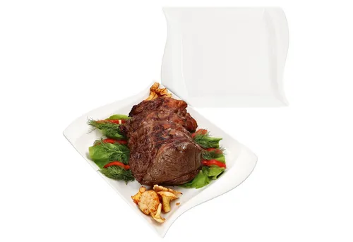 MamboCat Servierplatte 2x Ivory – Elegante Porzellanplatten - Servierplatten aus robustem Porzellan, ideal für festliche Anlässe oder den Alltag – elegant und vielseitig für jede Mahlzeit.