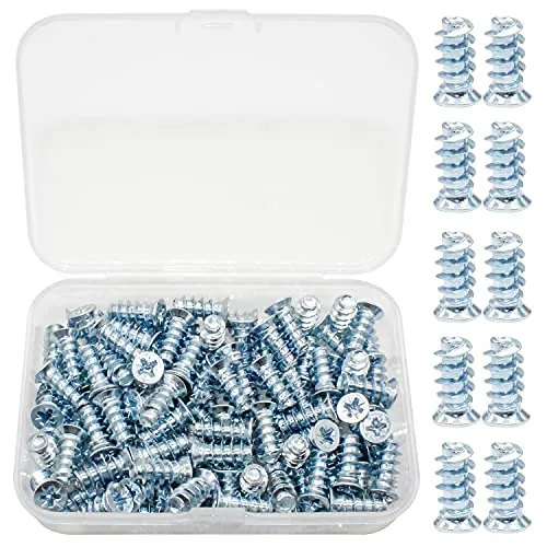 GIAK Euroschrauben 6,3 x 13 mm mit Senkkopf Möbelschrauben für Scharniere Ø 5 mm 100 Stück