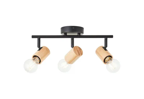 Brilliant Deckenstrahler Kerry - Flexibler Spotstrahler mit drei verstellbaren Spots - Strahler aus Metall und Bambus, ideal für individuelle Beleuchtung und gemütliche Atmosphäre in jedem Raum.