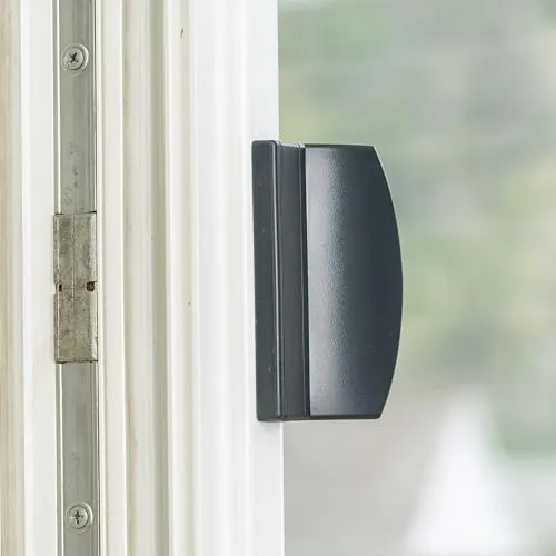 Tür Ziehgriff, in Grau RAL 7016, ASA-Kunststoff, für Terrassentür, Balkontür, Schiebetür, bis 70 mm Lochabstand, 25 mm Höhe, Griff für Fensterrahmen aus Kunststoff, Holz, Alu, Muschelgriff Türbeschlag