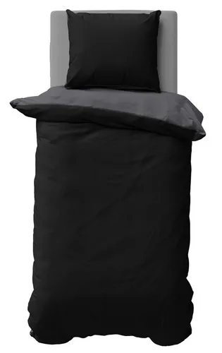 One Home Bettwäsche Doubleface, Biber, 2 teilig, Uni Wende, kuschelig flauschig warm weich Winter Normalgröße