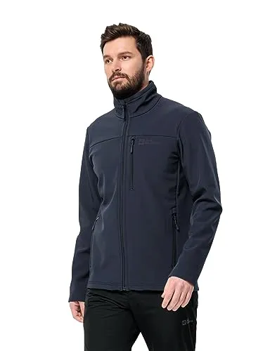 Jack Wolfskin Herren Whirlwind Softshelljacke - Night Blue, XXL EU - Funktionsjacken: Elastische, wind- und wasserabweisende Softshelljacke mit atmungsaktiven Eigenschaften und praktischen Taschen für Outdoor-Aktivitäten.