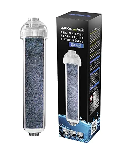 ARKA myAqua Resinfilter 500ml mit Harzfüllung - Umkehrosmose-System für kristallklares Wasser, inklusive 500ml Harzfüllung für optimale Entchlorung und Entsalzung.