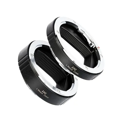 JJC Makro-Verlängerungsrohr (11 mm + 16 mm), Autofokus für Panasonic/Sigma/Leica L-Mount-Objektivkameras, Nahaufnahmen, Makrofotografie, Verlängerungsring-Körper, hinterer Objektivdeckel-Set
