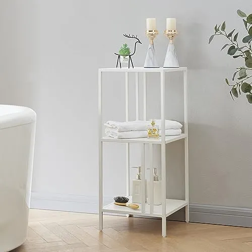 [en.casa] Standregal Kumlinge - Elegantes Mehrzweckregal für Bad, Wohn- und Schlafzimmer - Vielseitiges Standregal mit 3 großzügigen Ablagen, ideal für Bücher und Deko. Kompakte Maße (80 x 35 x 35 cm) passen perfekt in jedes Zimmer.
