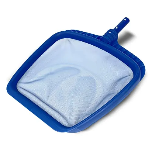 Pool Kescher Laubkescher, flach stabile robust Ausführung feinmaschig Kescher Reinigung Poolkescher Poolreinigung, ohne Teleskopstange