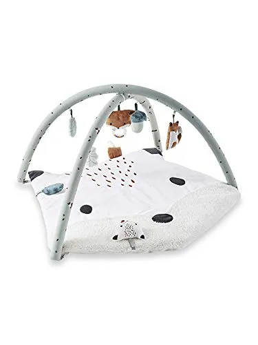 VERTBAUDET Baby Activity-Decke mit Spielbogen, Tiergesicht graugrün ONE SIZE