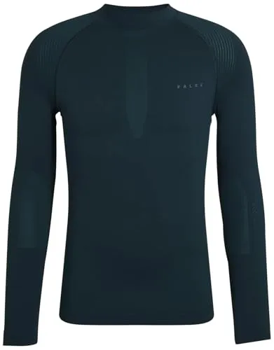 FALKE Herren Baselayer-Shirt Warm Turtleneck M L/s Sh Funktionsmaterial schnelltrocknend 1 Stück, Grün Holly 7385, XXL