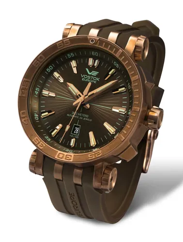 Vostok Europe Herren Analog Automatik Uhr 575O540 - Limitierte Auflage mit massivem Bronzegehäuse, Swiss Made Tritium Gas Lichtquelle und 30 ATM Wasserresistenz - ideal für Abenteurer und Uhrenliebhaber.