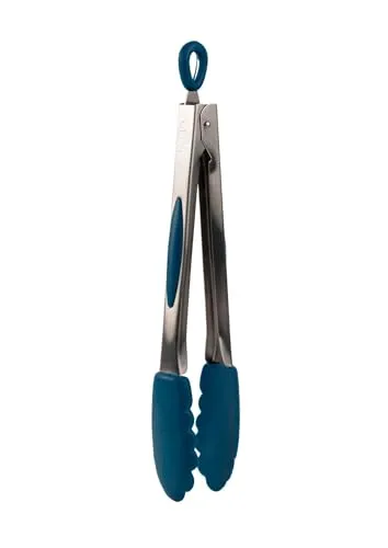 Mastrad Küchenzange, Grillzange, Edelstahl, Silikon, Blau - Praktische 26 cm lange Küchenzange aus hochwertigem Edelstahl und Silikon, ideal zum Grillen und Servieren, rutschfest und hitzebeständig.