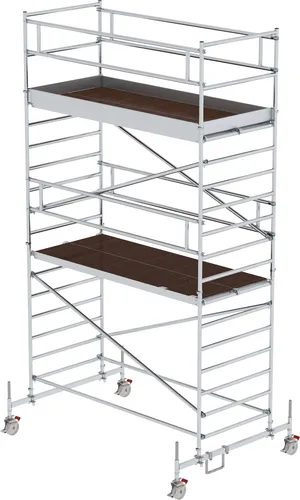 Rollgerüst Aluminium 1,35 x 3,00 x 4,45m - Stabil und mobil mit Fahrbalken - Gerüste: Robustes Aluminium-Rollgerüst mit Doppel-Plattform für sichere und flexible Arbeiten in der Höhe.