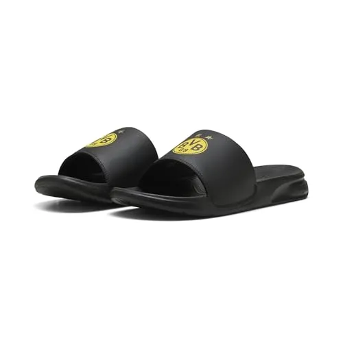 PUMA Erwachsene Softride Teamcat BVB Slides 38 - Wanderschuhe mit offenem Zehentyp, flachem Absatz und regulärer Breite, ideal für Komfort und Style bei Outdoor-Aktivitäten.