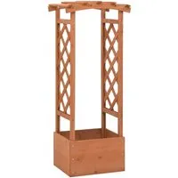 vidaXL Tannenholz Pflanzkasten mit Spalier - Übertöpfe mit integriertem Rankgitter, ideal für Kletterpflanzen und wetterbeständig aus massivem Tannenholz.