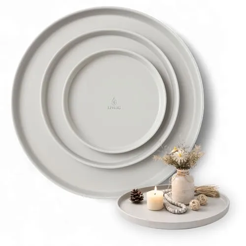 Deko Tablett 3er Set rund von Livlig53