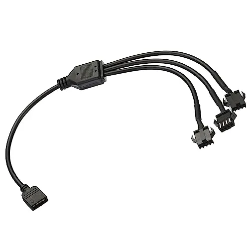 sourcing map ARGB Verteiler 12V 4Pin an SM 4Pin Buchsen Verlängerung Kabel Adapter Anschluss Ansprechbar für PC Lüfterleistung Computergehäuse Hauptplatine 1 bis 3 Stil