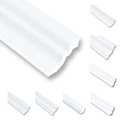 Meter Deckenleisten Styropor XPS Stuckleisten Abschlussleiste Decke Weiss 50X50 mm Zierprofile Styroporleisten Deckenleisten Zierleisten Sparpaket NS50 4
