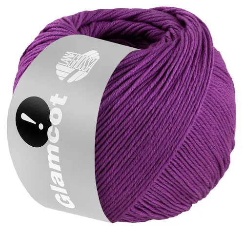 LANA GROSSA GLAMCOT Häkelwolle, 155 m (zart glänzende, multifile Baumwoll-Viskosemischung), 50 g
