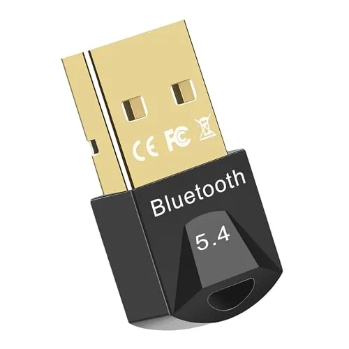 iLamvie Bluetooth 5.4 Adapter für PC, Bluetooth Stick und Dongle, Low Latency, Plug & Play, kompatibel mit Windows 7/10/8.1/11, High-Gain (Schwarz)