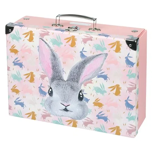 Baagl Kinderkoffer Spielzeug Schulbedarf Pappkoffer Faltkoffer - Bunny