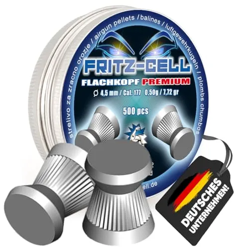 Fritz-Cell Diabolo 4,5 mm Flachkopf für Luftgewehr – 500 Stück