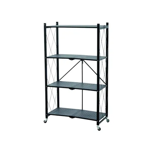 PROREGAL KLAP klappbares Regal mit Rollen - 200kg Traglast - Lagerregal Metallregal klappbar mit 4 Böden, ideal für platzsparende Aufbewahrung und hohe Flexibilität durch 360° Rollen.
