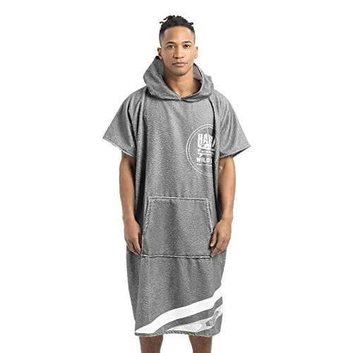 HOMELEVEL Unisex-Bademantel Badeponcho - Dunkelgrau - Badeponcho aus 60% Baumwolle und 40% Polyester, ideal für Strand und Schwimmbad, Einheitsgröße für perfekten Komfort.