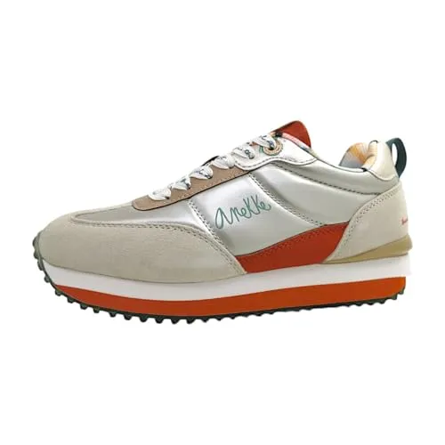 Anekke Sportschuhe für Damen, Beige, Smart-Sneaker, gezahnte Sohle und herausnehmbare Innensohle, modernes Design und Muster, beige, 39 EU