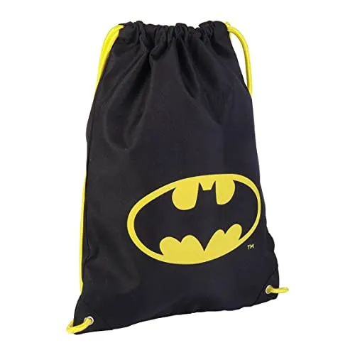CERDÁ LIFE'S LITTLE MOMENTS Bolsa Mochila Cuerdas Infantil de Batman-Licencia Oficial DC, Saco Unisex niños, Negro, Pequeño