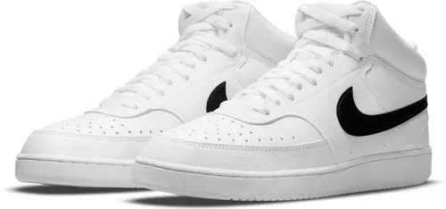 Nike Court Vision Mid Next Herren Sneaker, weiß, Gr. 471/2 - Sneaker mit Basketball-Style, strapazierfähiges Obermaterial aus Synthetik für optimale Passform und Stabilität, ideal für den täglichen Gebrauch.