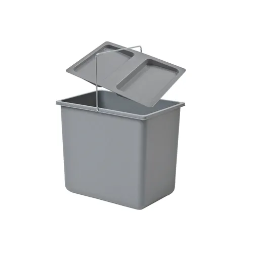 Hailo Mülleimer Inneneimer 1094079 mit Deckel - Haushaltszubehör, 18 L Volumen für müheloses Entsorgen und modernes Design in hellgrau, ideal für jede Küche.