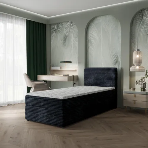 Masseno Boxbett PISA 90x200 cm mit Bonell Matratze und Topper - Elegantes Kontinentalbett PISA mit großem Bettkasten und ergonomischer Bonellmatratze für optimalen Schlafkomfort. Inklusive praktischen Topper für zusätzliches Wohlgefühl.