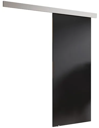 KIER FURNITURE Schiebetür Komplettset MALIBU - Tür mit Laufschiene - Schiebetürsystem - Raumspartür - Innentüren - Sliding Door Set - Graphit B106xH205xT1,6cm