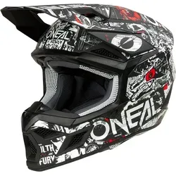 O'Neal 3SRS Attack Motocrosshelm - Matt Schwarz/Weiß/Rot/Grau - S - Motorradhelm mit IPX® ACells für herausragenden Aufprallschutz und optimaler Belüftung. Leicht, komfortabel und mit innovativer Technik für Sicherheit und Style. Perfekt für jede Racing Session!