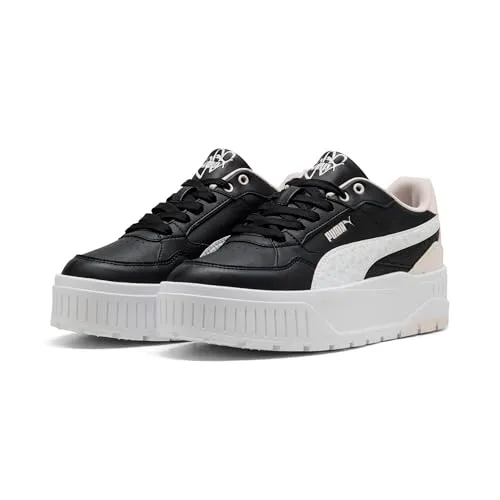 PUMA Damen Karmen II Idol Sneakers 37.5 - Schwarz/Weiß/Jasminblüte/Pink - Stylische Sneakers mit Plateau-Absatz und regulärer Breite. Ideal für den Alltag und mit PUMA Branding für einen sportlichen Look.
