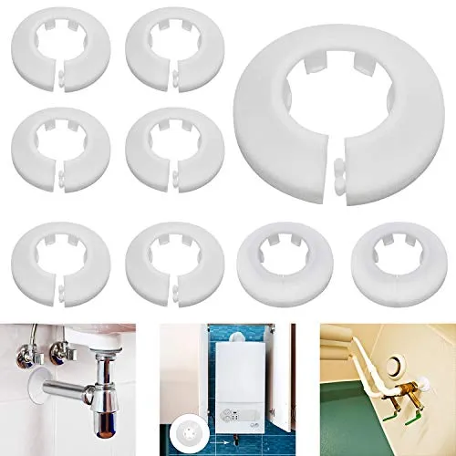 Heizungsrohr Rosette Rohrmanschetten Heizkörper 24 Stück 16mm/20mm/25mm Kunststoff Heizkörperrosetten Rohrmanschette
