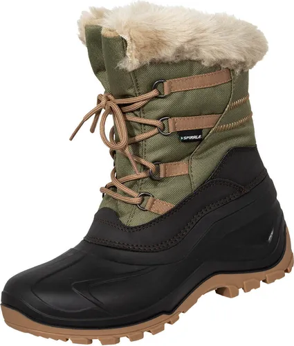 Spirale Winterstiefel Evelin Damenstiefel gefüttert grün 37 - Wanderschuhe mit wasserabweisendem Nylon und warmem Webpelzfutter, ideal für winterliche Abenteuer.