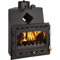 Kamineinsatz PRITY AC | 14 kW |  Effizienz | Ø200 mm | Gusseisentür | Kompakt & Effizient - Schwarz